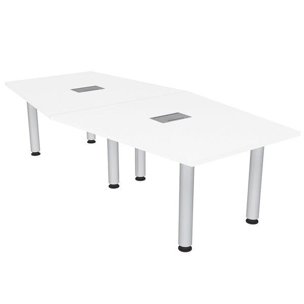 45 in W, 96 in L, 29 in H, Engineered Wood Top, White